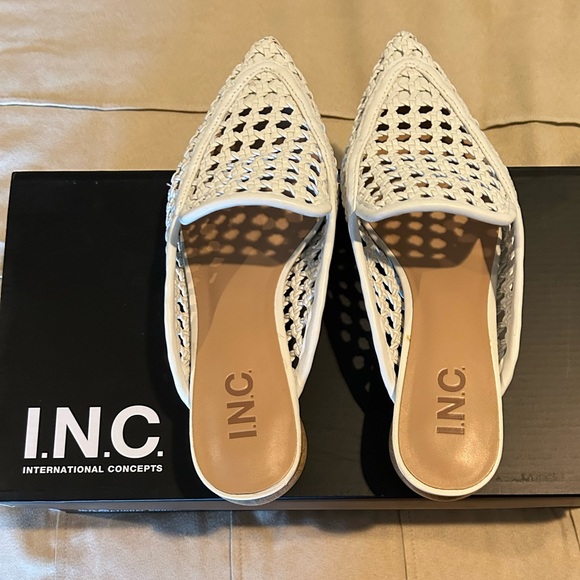 INC International Concepts Women's White Woven Mules - Picture 5 of 6